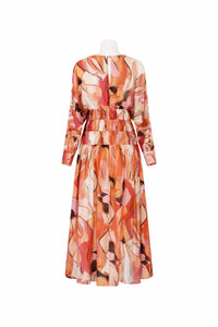 Print Maxi Dress - Orange