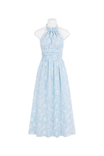 Load image into Gallery viewer, High Neck Floral Dress - Blue
