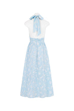 Load image into Gallery viewer, High Neck Floral Dress - Blue
