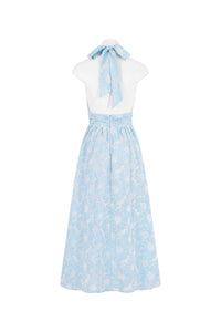 High Neck Floral Dress - Blue