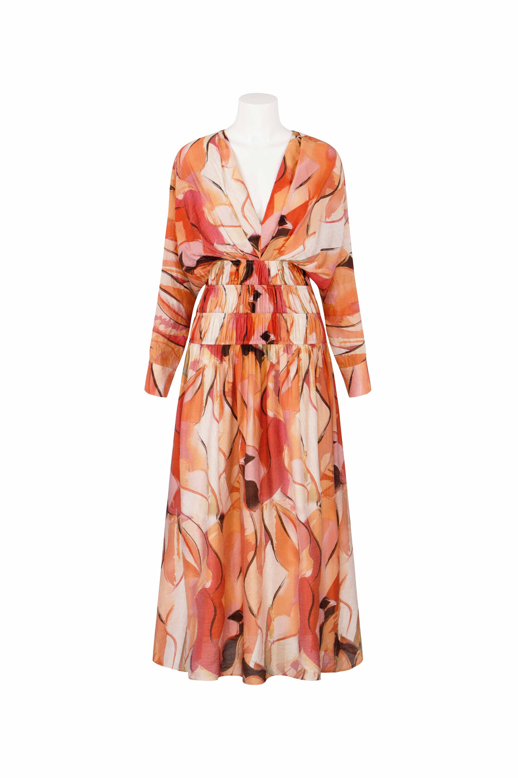 Print Maxi Dress - Orange