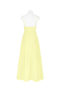 Midi Dress with Knot Detail - Yellow