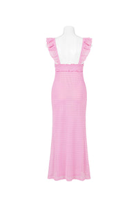 Pink Midi with Frill Trims