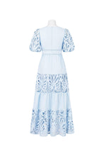 Load image into Gallery viewer, Blue Day Dress with Lace Detail
