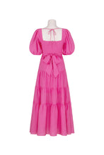 Load image into Gallery viewer, Pink Maxi Dress with Puffed Sleeves
