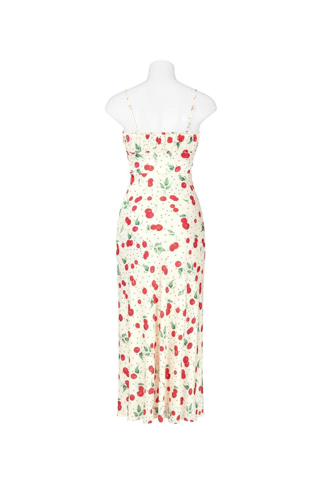 Cherry Print Cream Midi