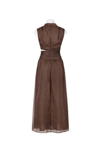 Chocolate Midi Dress with Side Cut Out