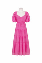 Load image into Gallery viewer, Pink Maxi Dress with Puffed Sleeves
