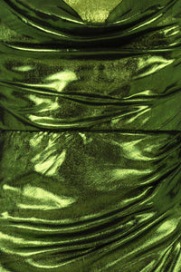 Metallic Green Midi Party Dress