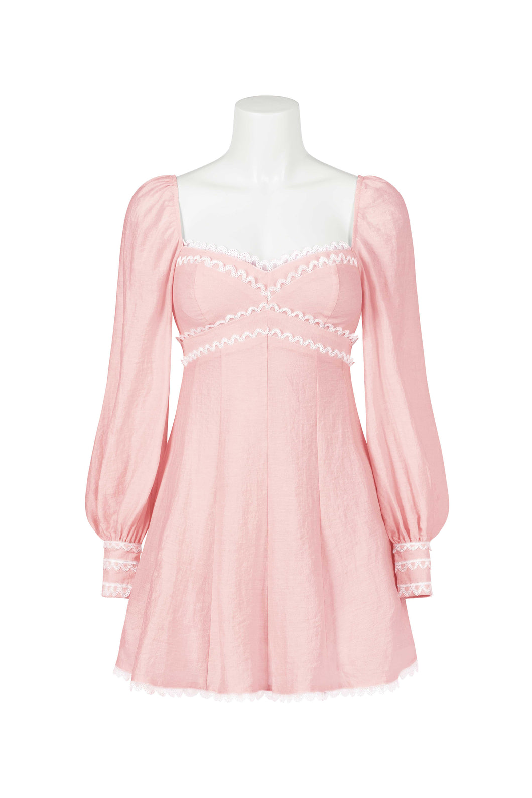 Pink Mini with Lace Trim Detail