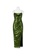 Load image into Gallery viewer, Metallic Green Midi Party Dress
