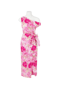 Floral Pink Dress with Side-Waist Tie